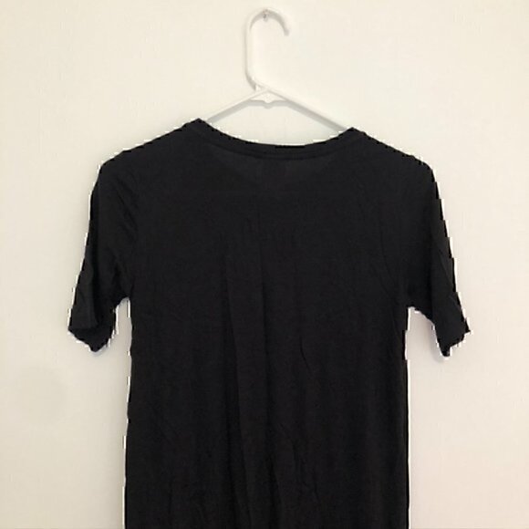 H&M BASICS Solid Black Short Sleeve Crew Neck 100% Viscose Mini T-Shirt Dress XS - Picture 11 of 12